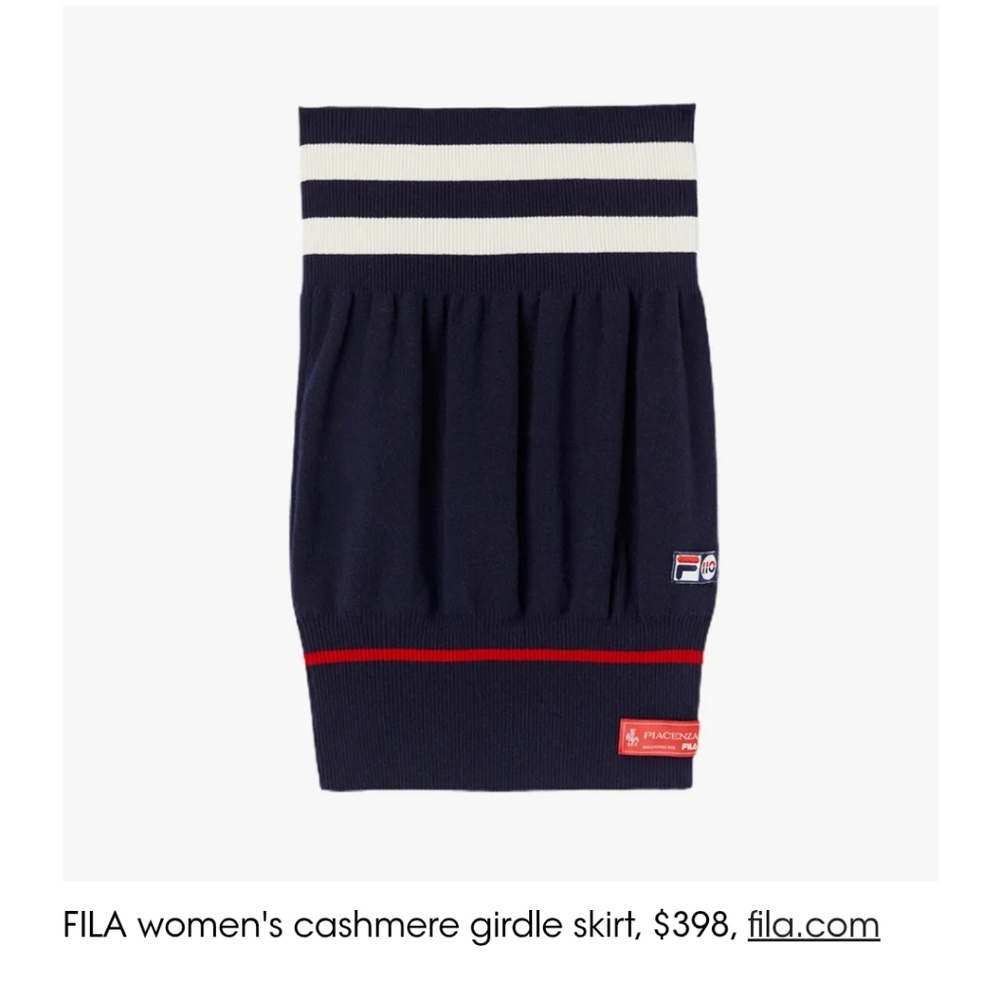 FILA Women's Navy and White Pencil Skirt